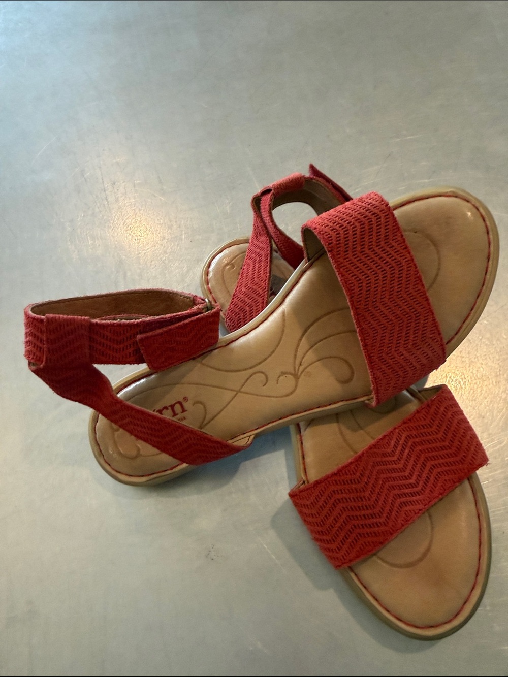 Born Red Fabric Ankle-Strap Sandals - Picture 5 of 5